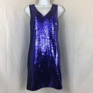 Banana Republic Women's M Purple Sequined Tayloring Sample Dress